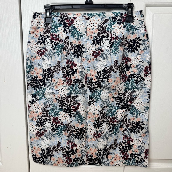 LOFT Floral Print Skirt - Black, Green, Pink - Picture 3 of 5